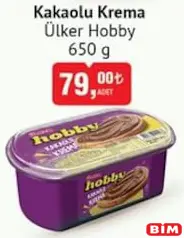 ÜLKER HOBBY KAKAOLU KREMA 650 G